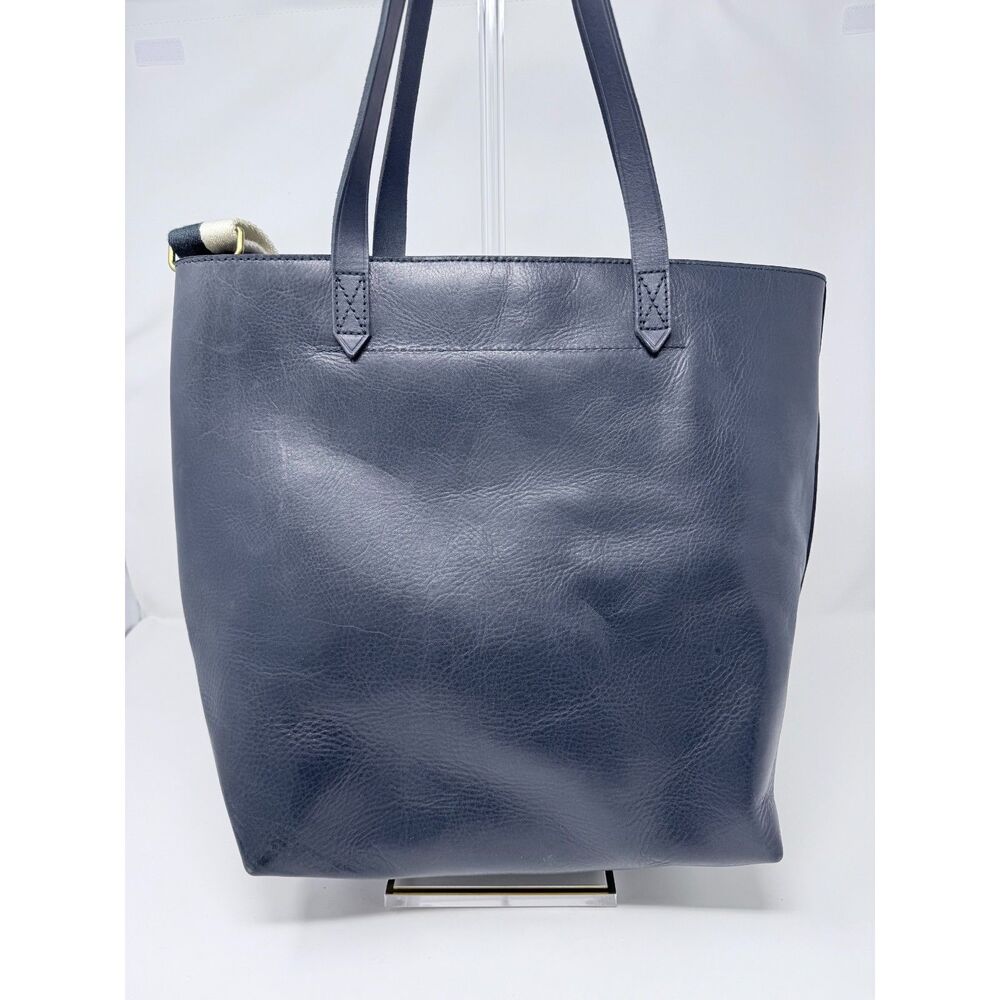 NWT Madewell The Zip-Top Medium Transport Tote in Dark Baltic Blue Leather - Picture 6 of 9